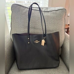 Coach Black Tote with Gold Accents